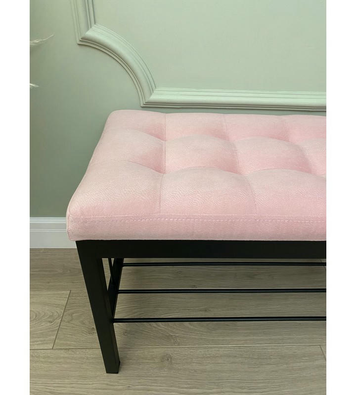 Банкетка Сканди-60 (светло-розовый/черный)