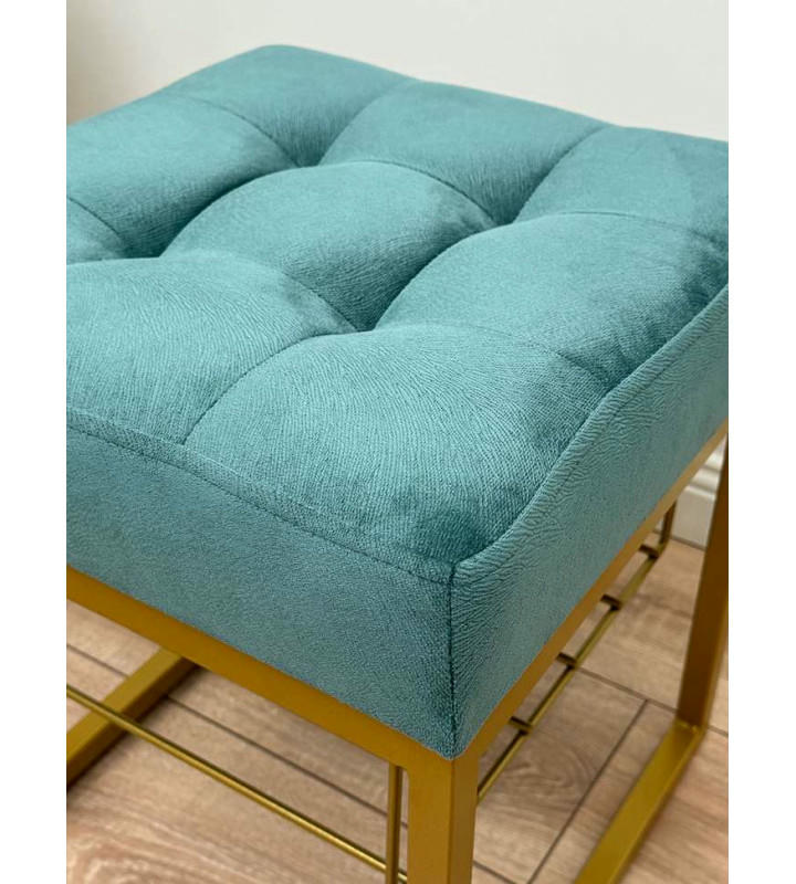 Банкетка Марсей 40-44 с полкой (бирюзовый/золото)