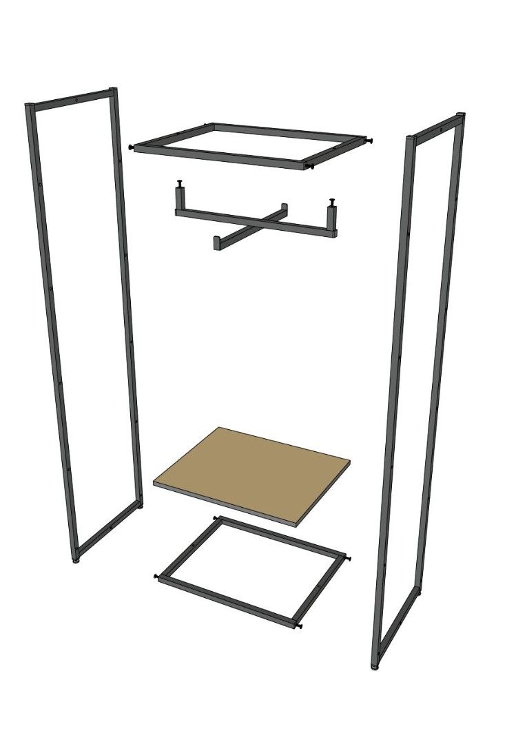 Стеллаж для одежды в стиле Лофт A1760-01-ЧЧ