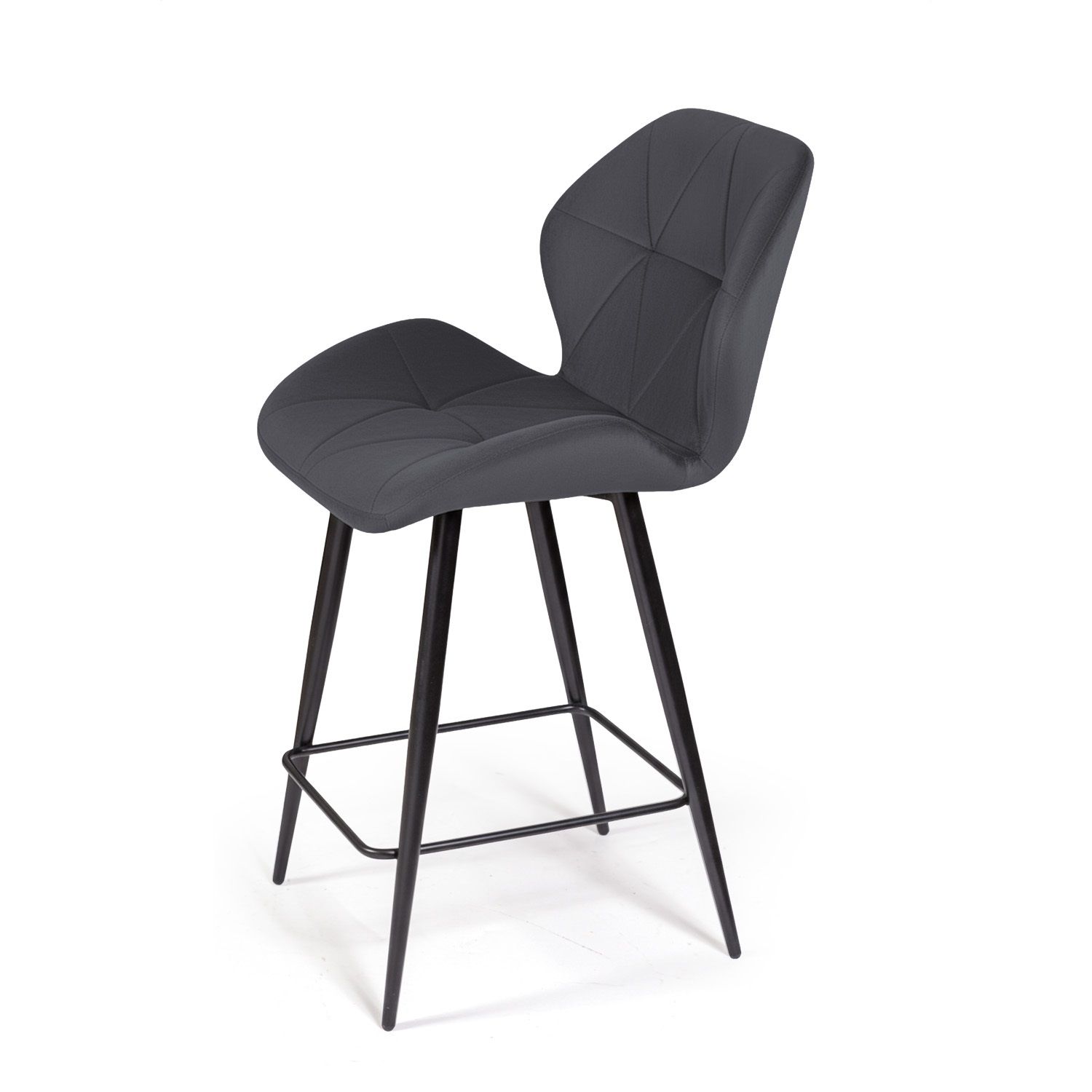 Стул полубарный Кристалл, бархат серый 27