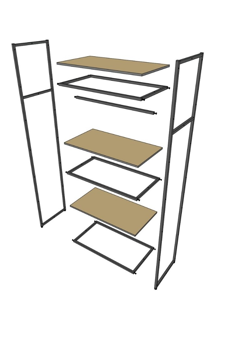 Стеллаж для одежды в стиле Лофт A2290-14