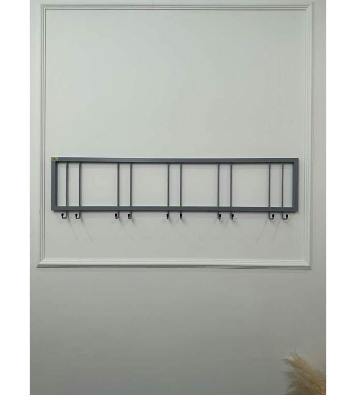 Вешалка настенная металлическая с крючками -115 (серый) цена 2 700 ₽ Вешалка настенная металлическая с крючками -115 (серый)