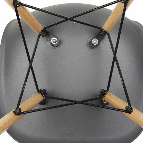 Стулья BRABIX "Eames CF-010", КОМПЛЕКТ 4 шт., пластик серый, опоры дерево/металл, 532632