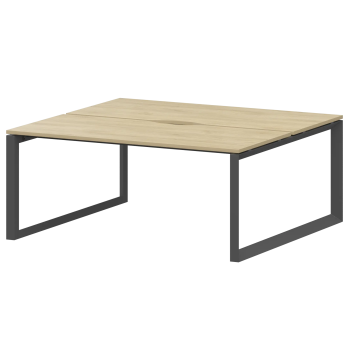 Бенч двойной на 2 рабочих места на металлокаркасе Аргентум-МП НТМП.О.Б2-160 Баттл Рок/Антрацит