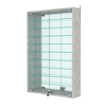 Витрина настенная с регулировочными полками №2-6А-РЕГ с зеркалом, Метрополитан Грей