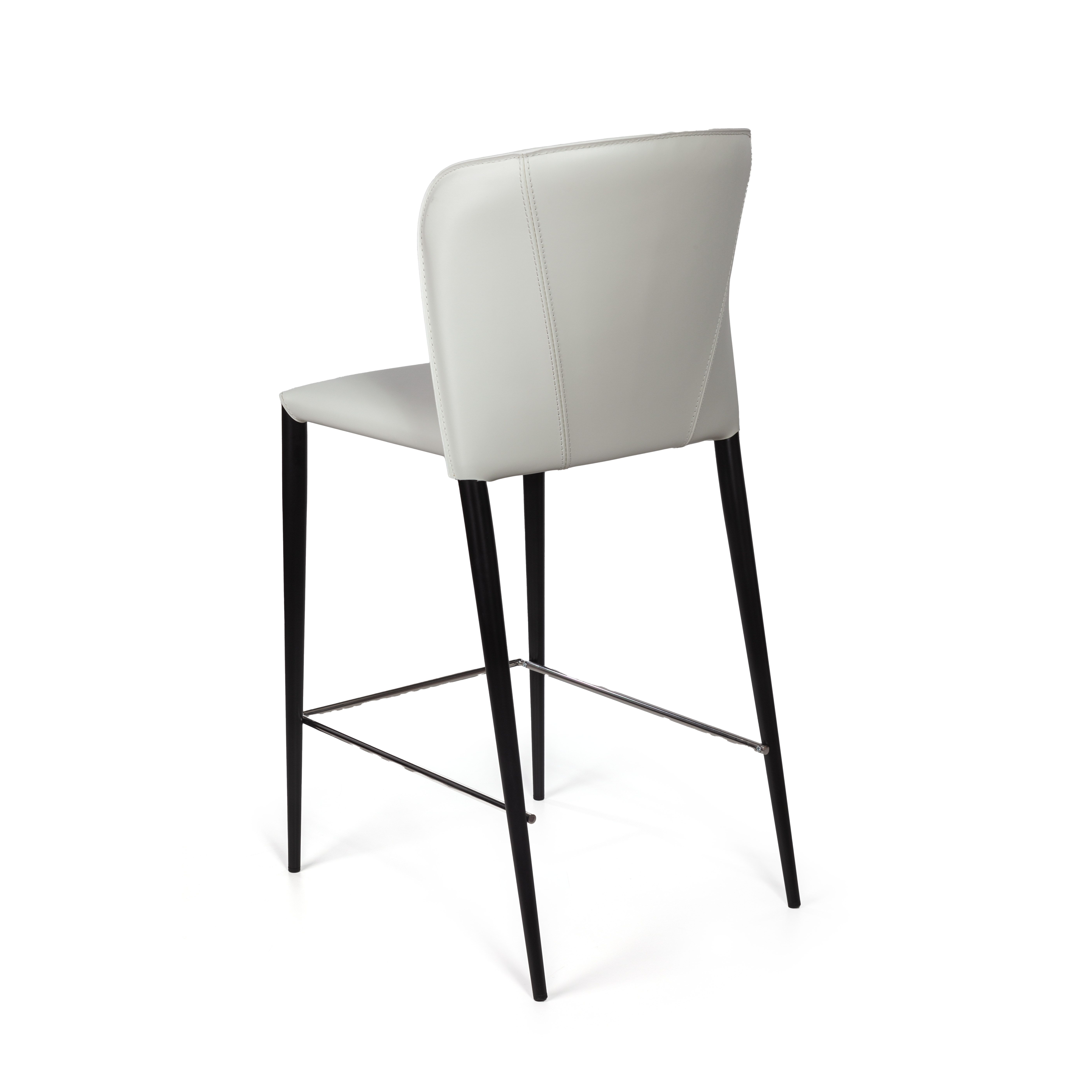 Стул полубарный Альберт, кожа белый