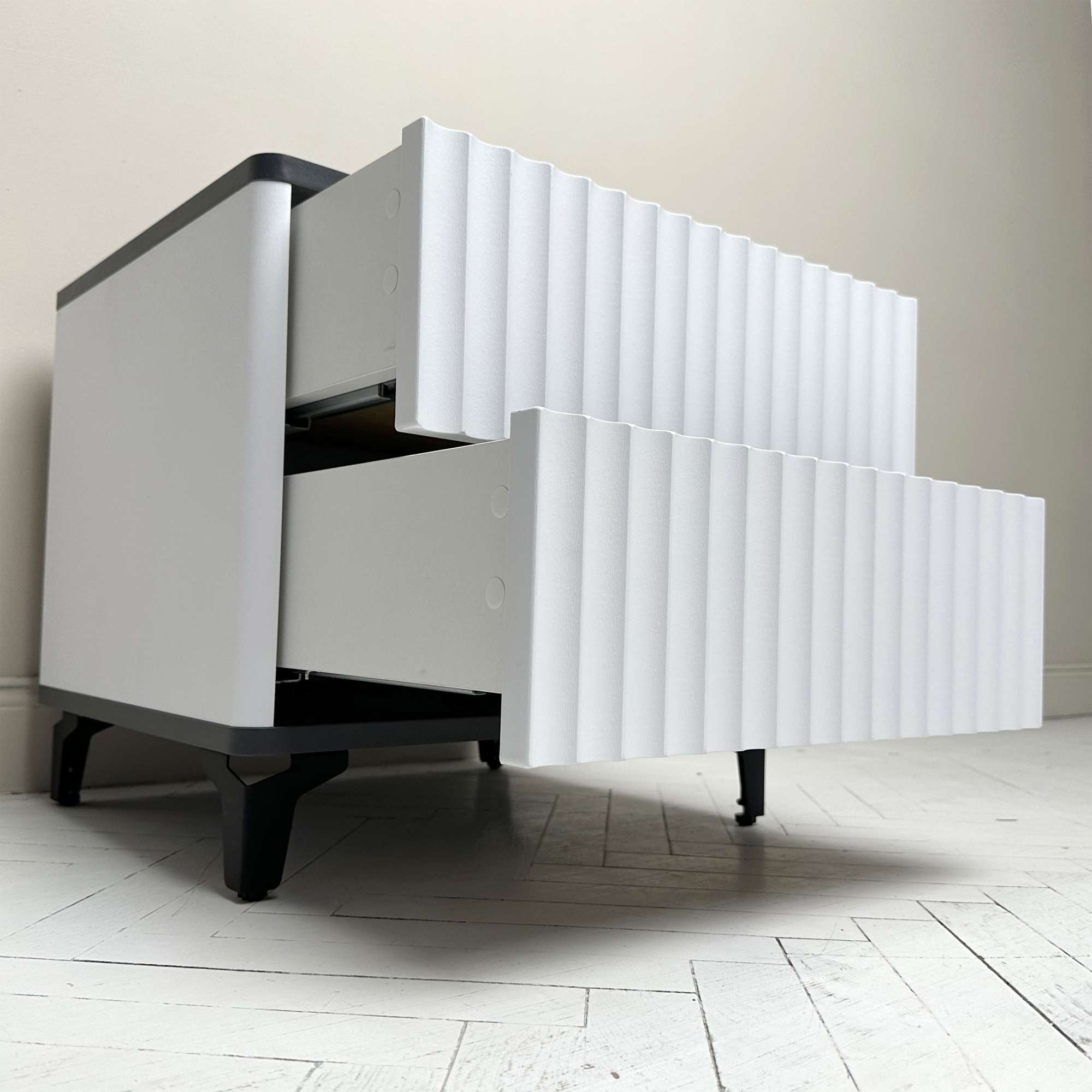 Стол-консоль Royal-5003, белый + металл бруклин, мдф пленочный + лдсп