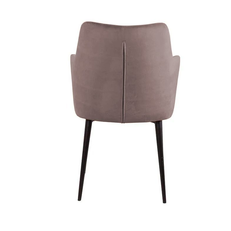 Стул с подлокотниками Хант, бархат пепельно-бежевый 25 / чёрный конус