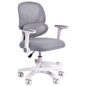 Кресло детское с подставкой для ног BRABIX KIDS "MG-220", сетка/ткань TW, серое, 533315