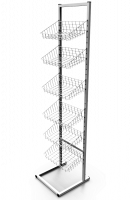 Торговая стойка сетчатая ПР-43 наклонные корзины
