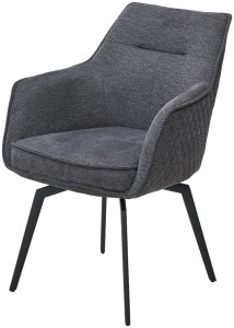 Стул РЕНЛИ (RENLY) 180 град. поворот. цвет Brego-16 Темно-серый, ткань / Черный, ®DISAUR