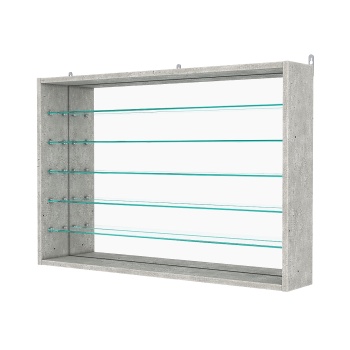 Витрина настенная №3-6Г с зеркалом, Метрополитан Грей