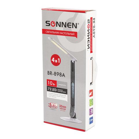 Настольная лампа / светильник SONNEN BR-898A, на подставке, LED, 10 Вт, белый, 236661