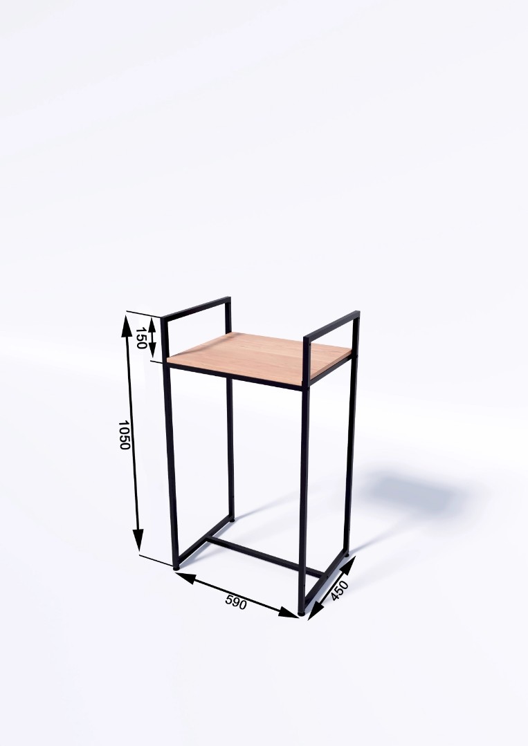 Стол TEVOLO демонстрационный черный-дуб сонома В105Ш60Г45