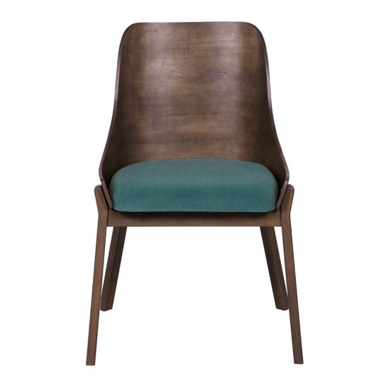 Стул Моган голубой, каркас венге