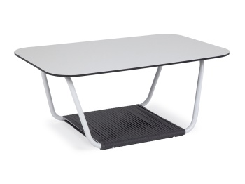 "Глория" журнальный стол 90х60см из HPL, цвет "молочный"цвет Темно-серый