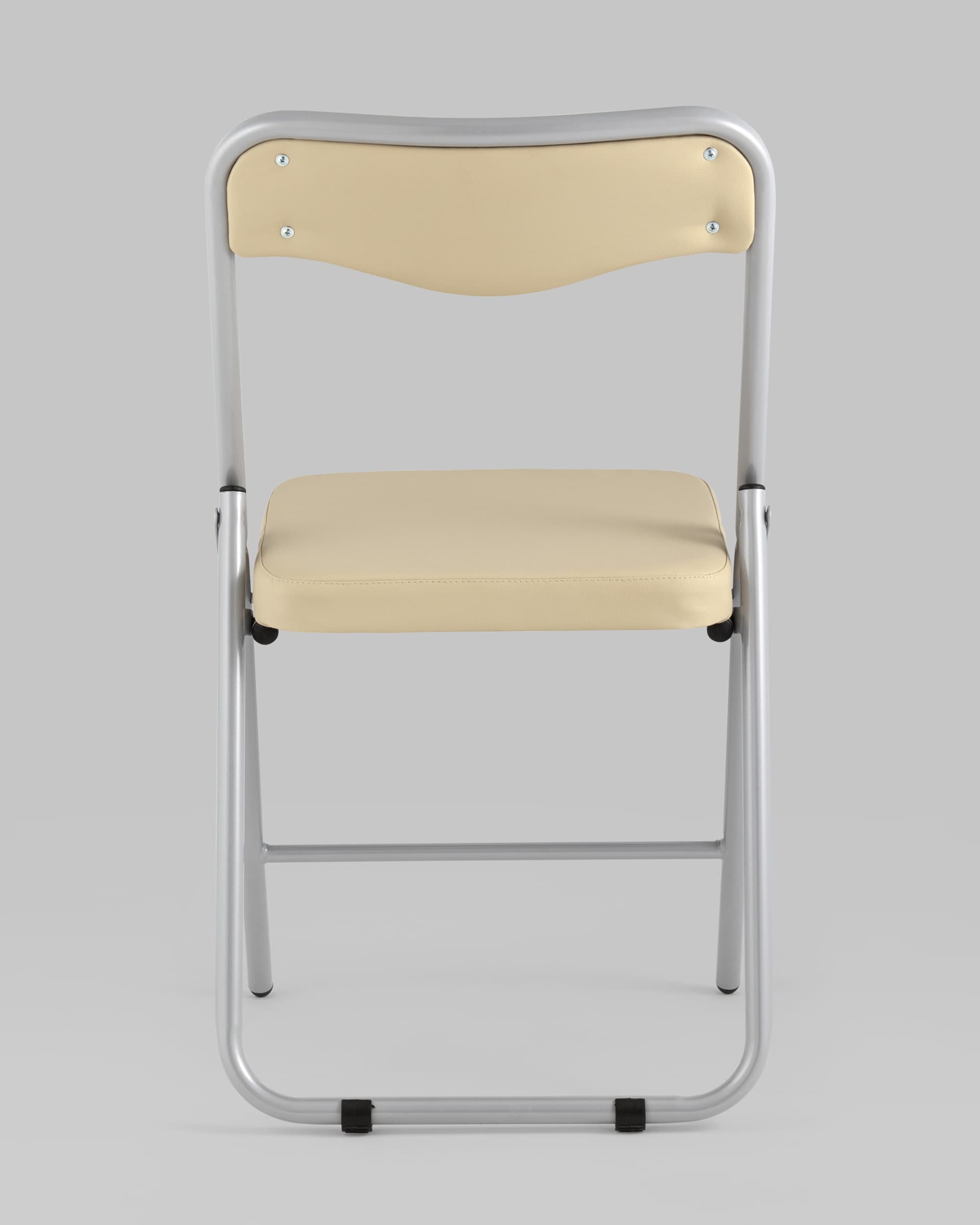 Складной стул Джонни экокожа кремовый каркас металлик