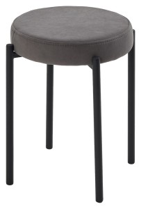 Табурет СТЭК штабилируемый цвет B28 Темно-серый, велюр / черный каркас