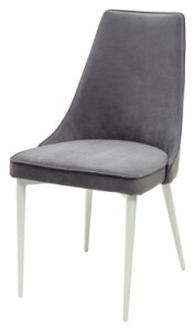 Стул НЕПАЛ (NEPAL-P) СЕРЫЙ #27, велюр/ белый каркас