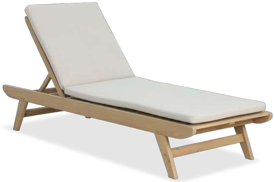 Шезлонг-лежак деревянный с матрасом Eloise песочный