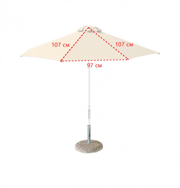 Зонт пляжный профессиональный Ø2.5 м Kiwi Clips белый, желтый