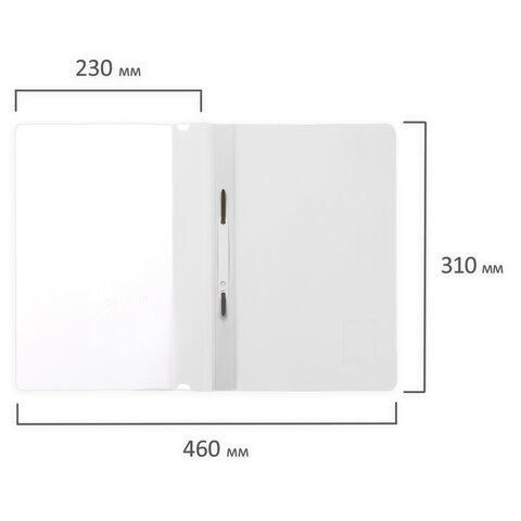 Скоросшиватель пластиковый BRAUBERG, А4, 130/180 мкм, белый, 228676