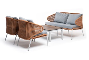 "Милан" лаунж-зона 4-местная плетеная из роупа (веревки)