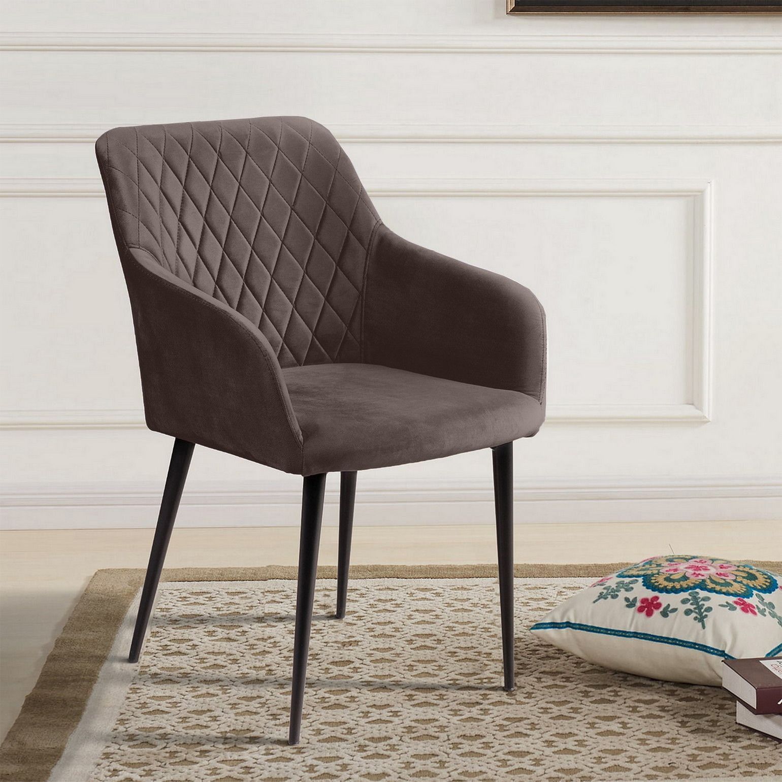 Стул с подлокотниками Роберт, бархат антрацит 14