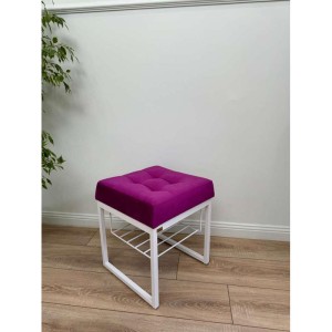 Банкетка Марсей 40-44 с полкой (фуксия/белый)