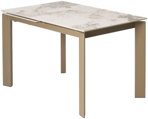 Стол КОРНЕР (CORNER) 120 цвет ПАНДОРА (GLOSS LUXURY PANDORA SOLID CERAMIC) / ТАУПЕ, ®DISAUR