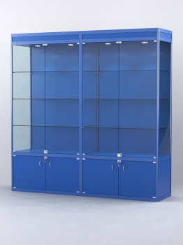 Витрина "АЛПРО" №1-2м-500-1 (задняя стенка - ДВП), Синий