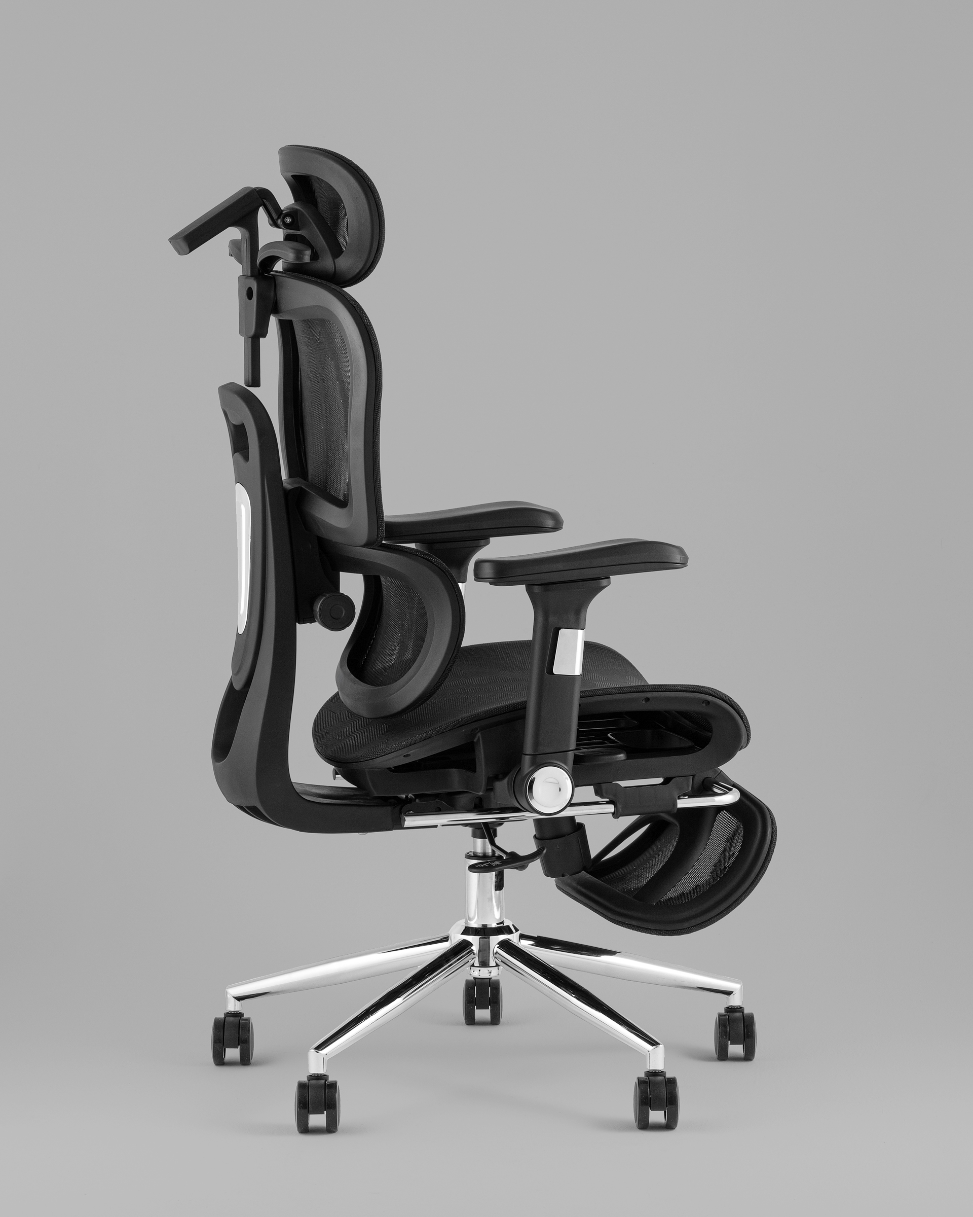Кресло офисное TopChairs Stich с оттоманкой, черный