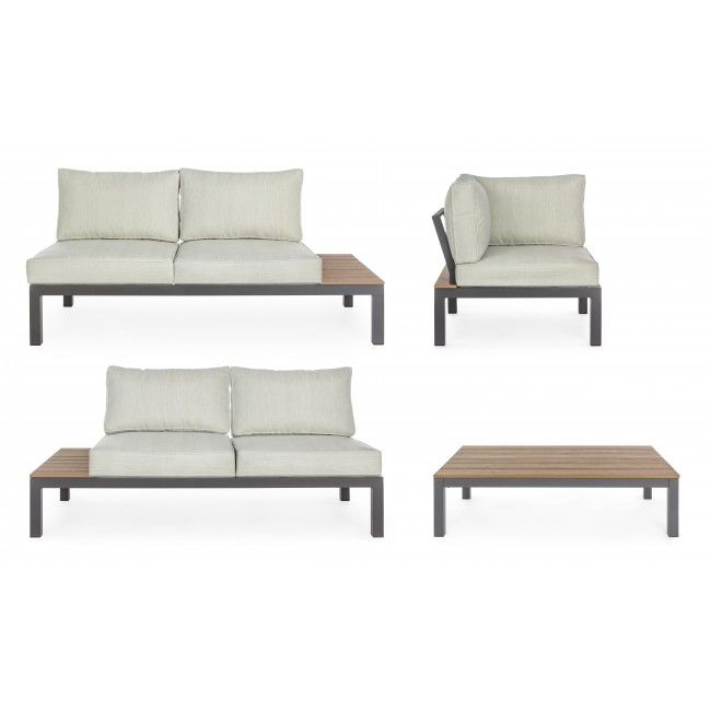 Комплект металлической лаунж мебели Elias антрацит, серый