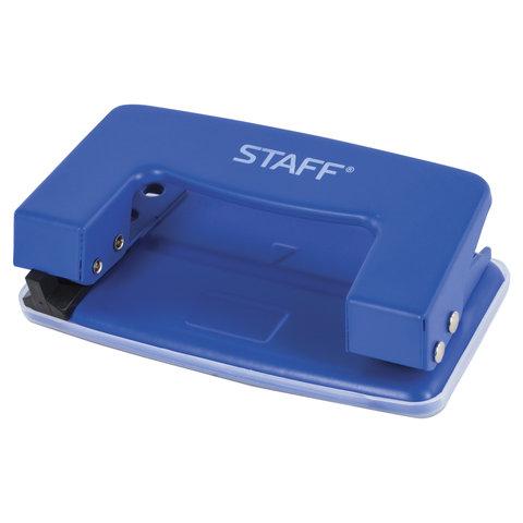 Дырокол металлический STAFF, до 10 листов, без линейки, синий, 224648