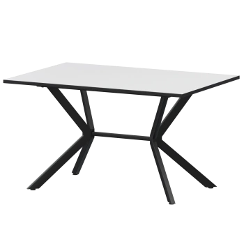 Стол нераздвижной Сириус Обеденные столы в пластике Сириус 1200 R20 (Н-3825) Супер Белый/Черный муар