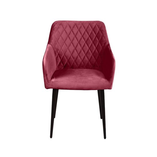 Стул Robert с подлокотниками бархат винно-красный