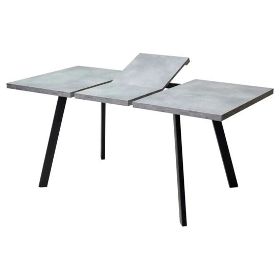 Стол Brick M 120, бетон Портленд/ черный