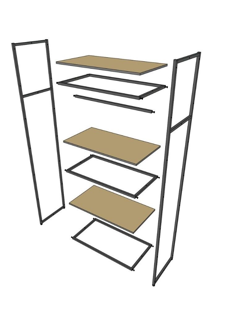 Стеллаж для одежды в силе Лофт A2290-14