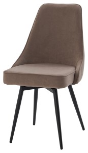 Стул БЕРТИ 360 град. поворот. B5 Капучино, велюр / черный каркас,