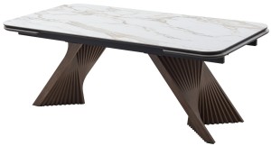 Стол МАНХЭТТЕН 200 цвет СВЕТЛЫЙ БЕЖ ( DRAC COLD XLIM), керамика / Орех Карни натуральный