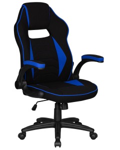 Кресло игровое DOBRIN RICK, черно-синяя ткань