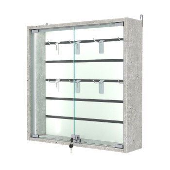 Витрина настенная №1-1Б-П с экономпанелью, без полок, Метрополитан Грей