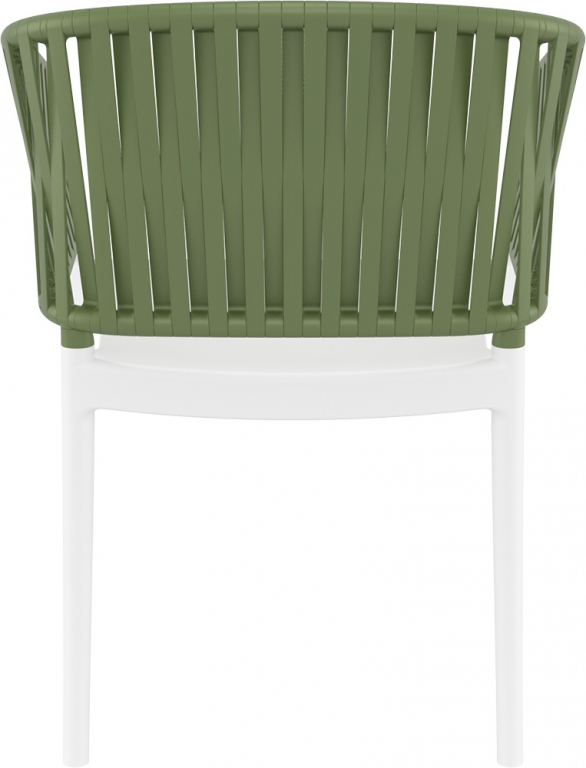 Кресло пластиковое с подушкой Portofino белый, оливковый, темно-серый