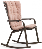 Кресло-качалка пластиковое с подушкой Folio табак, розовый