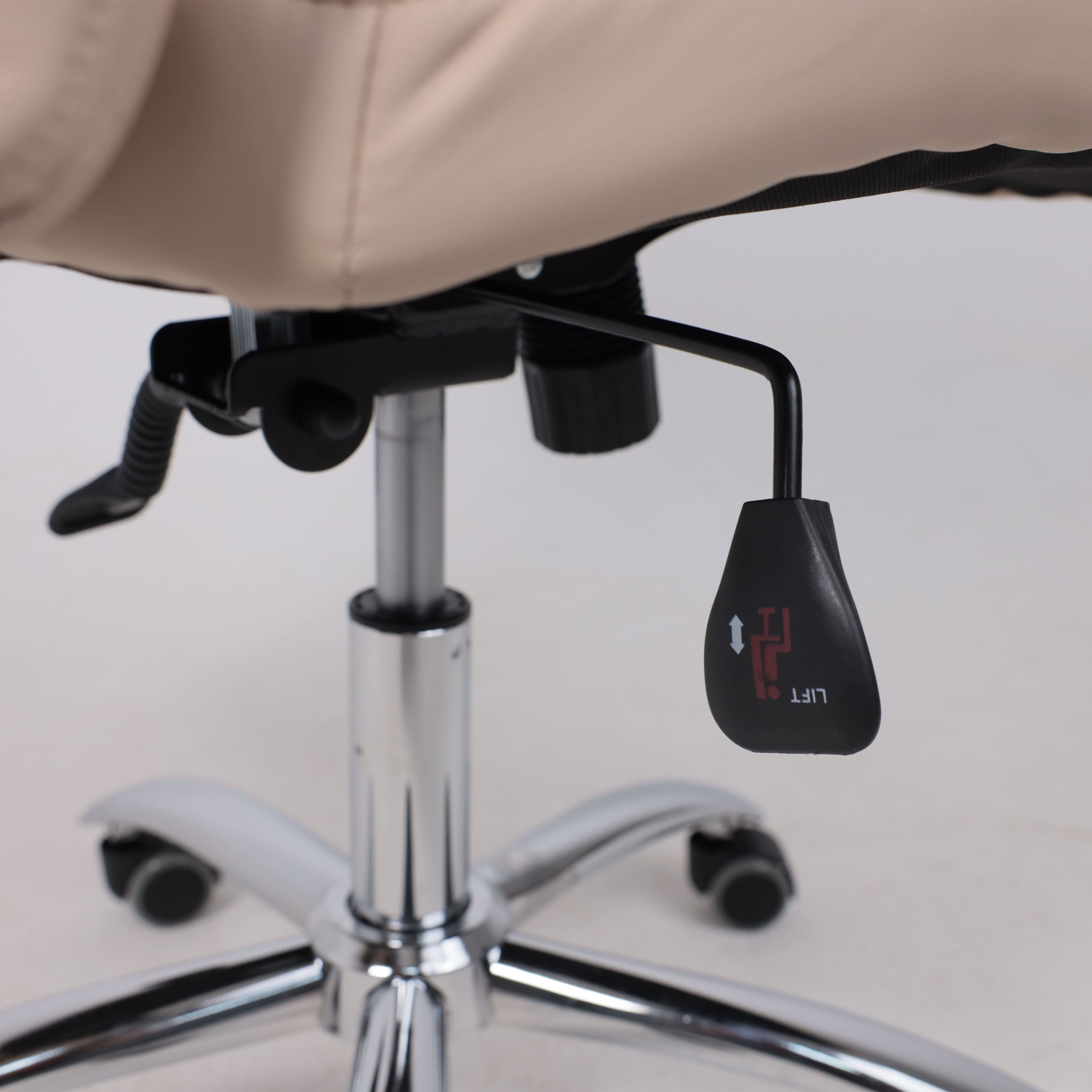 Кресло поворотное King, бежевый, экокожа