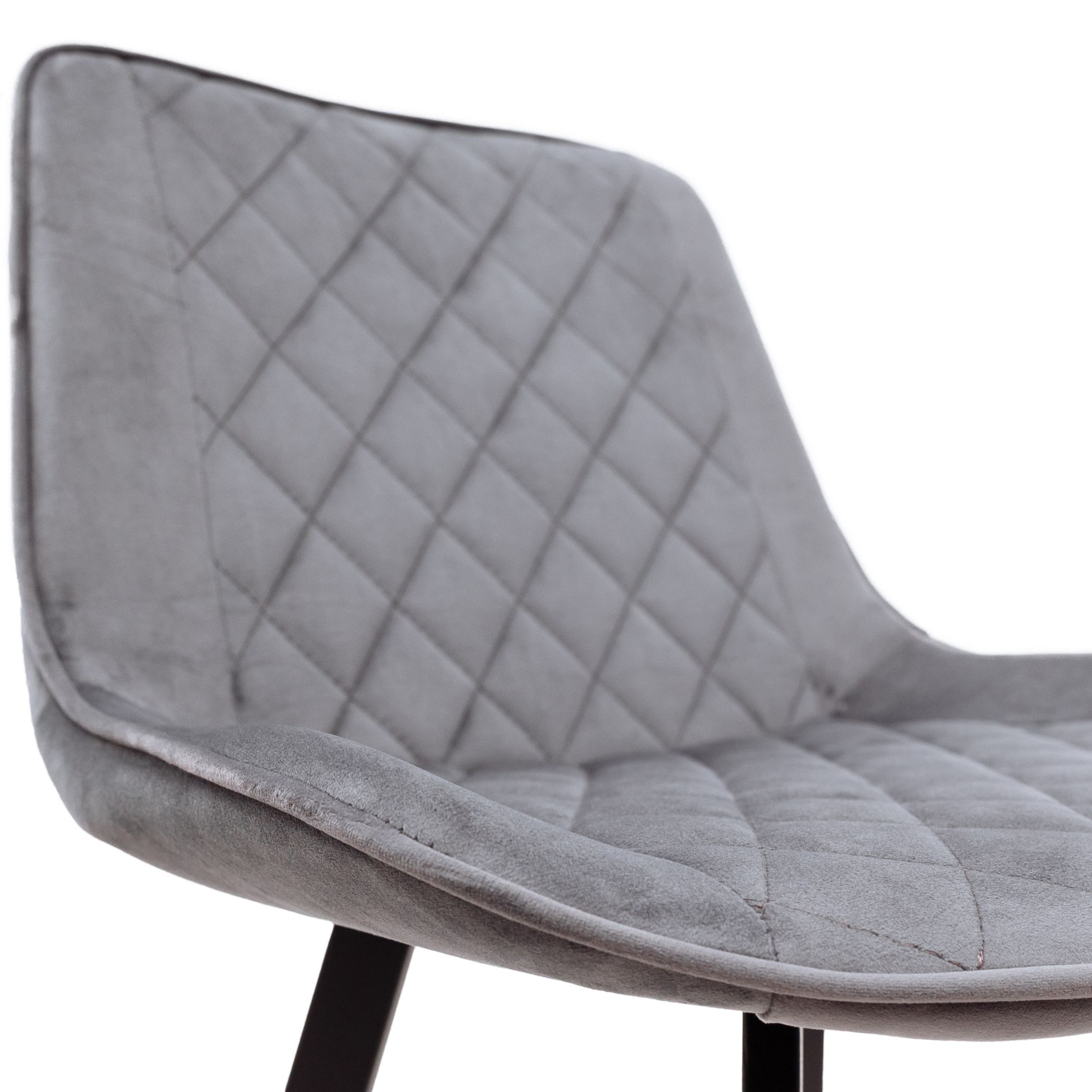 Стул барный Leros, серый, велюр