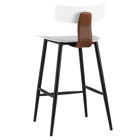 Стул полубарный ANT, белый, 65 см