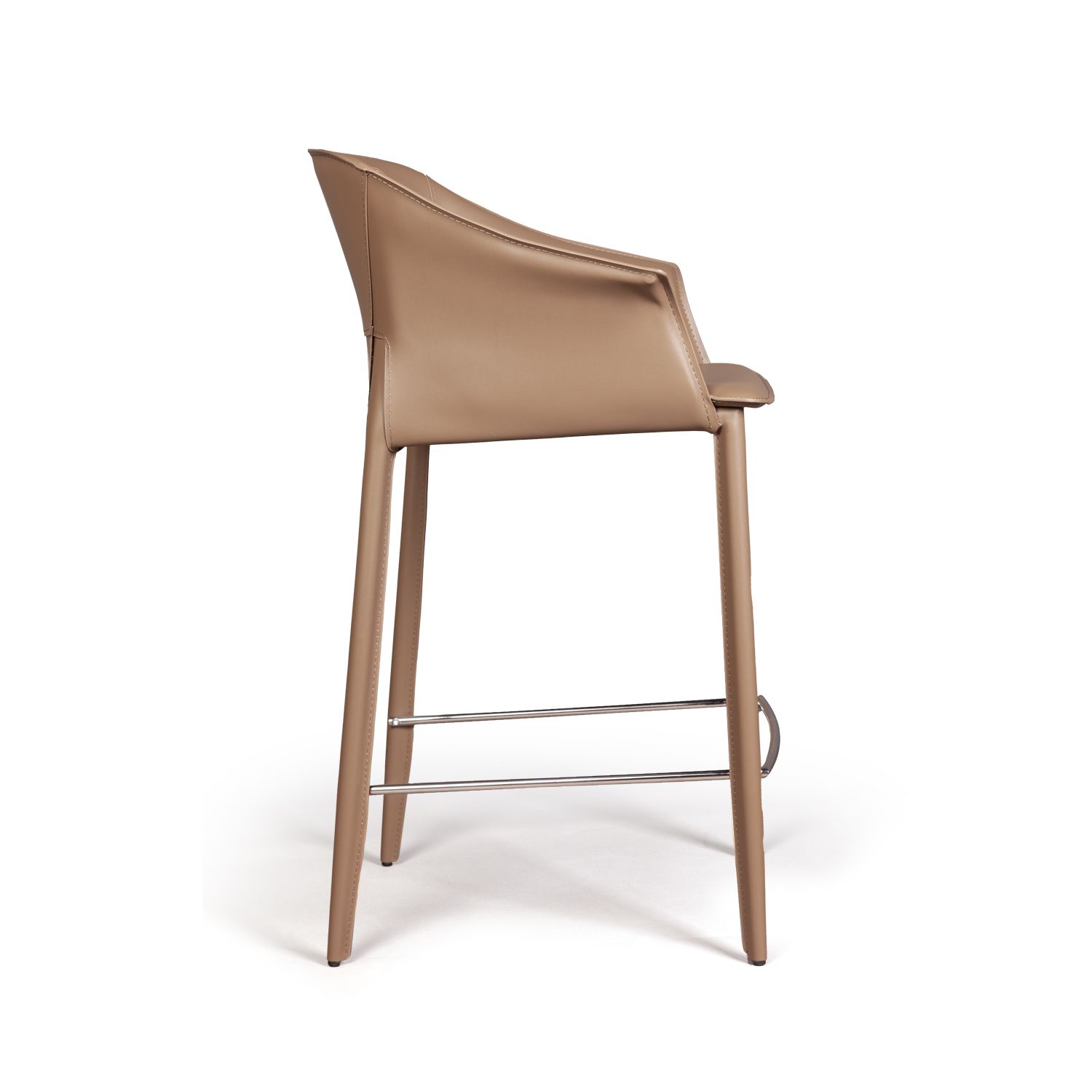 Стул полубарный Джио, кожа хаки-тауп