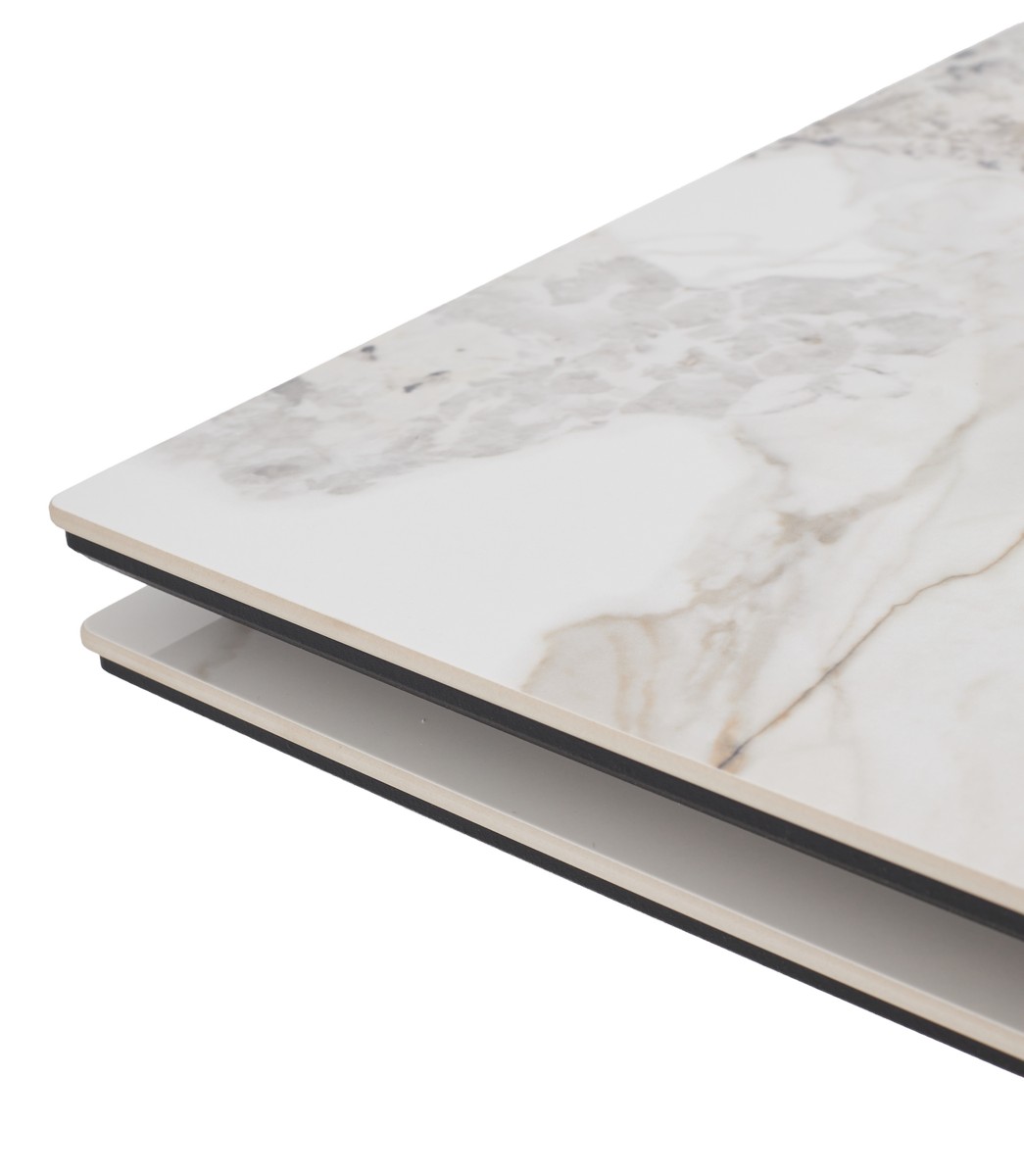 Стол АРИЯ 160 PANDORA LIGHT, керамика / Черный каркас