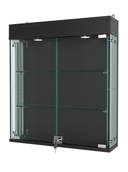 Витрина "АТРИУМ" с регулировочными полками настенная №1А-1-РЕГ, Черный